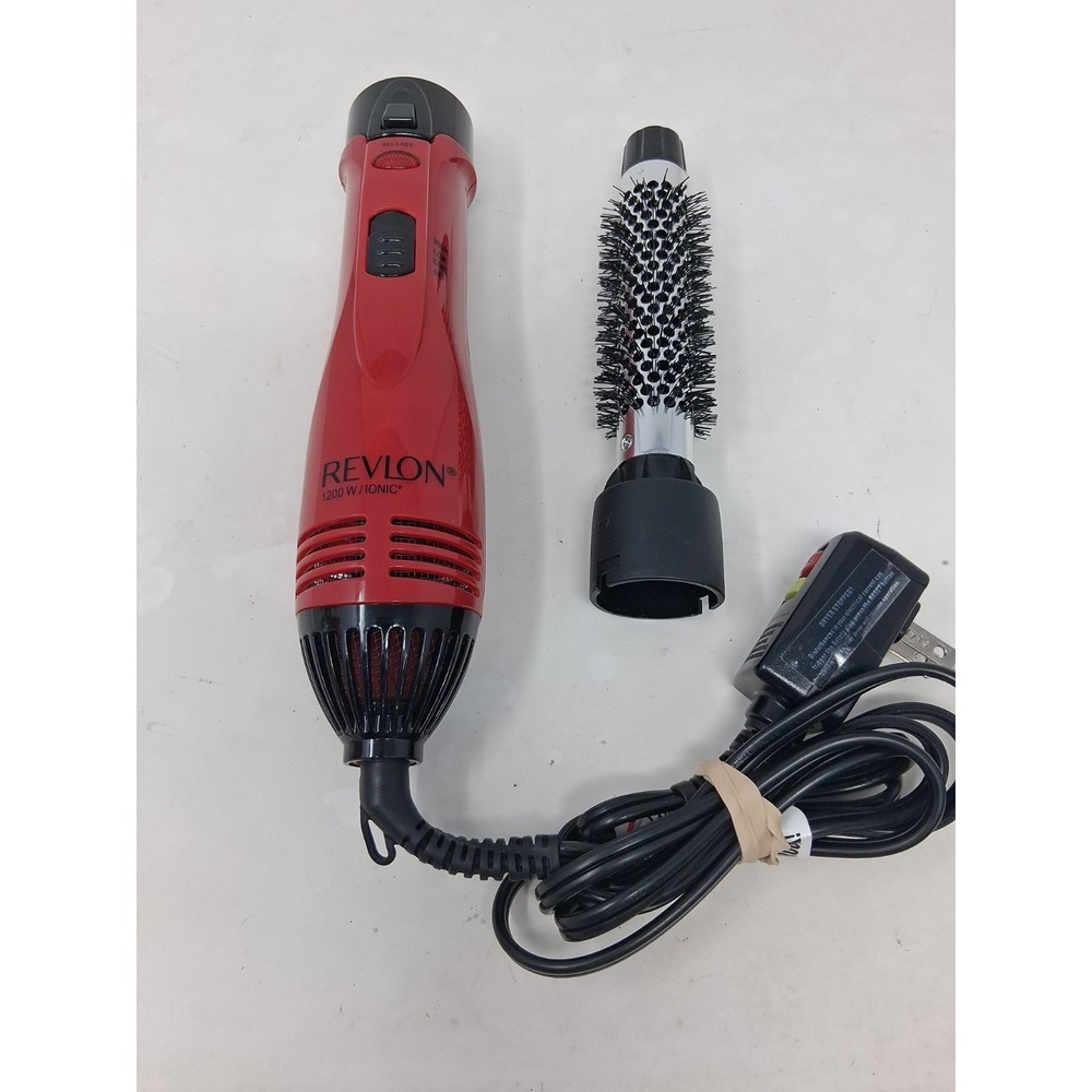 Revlon 1200 W/Ionic Hot Air Kit RV440 Brush Dryer With 1.5" Attachment Working!